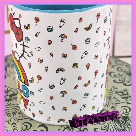 💕 NWT Hello Kitty Multicolor 14 oz Coffee Mug Adorable Cup #7206 💕 - Picture 4 of 5